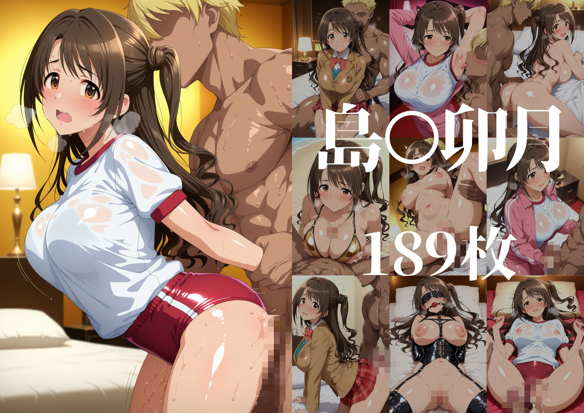 【AI/500枚】堕ちたシンデレラ 〜渋○凛と島○卯月がギャル男に寝取られメスになるまで〜 ［4K相当高画質/制服/体操着/ボンデージ/NTR］ 5枚目